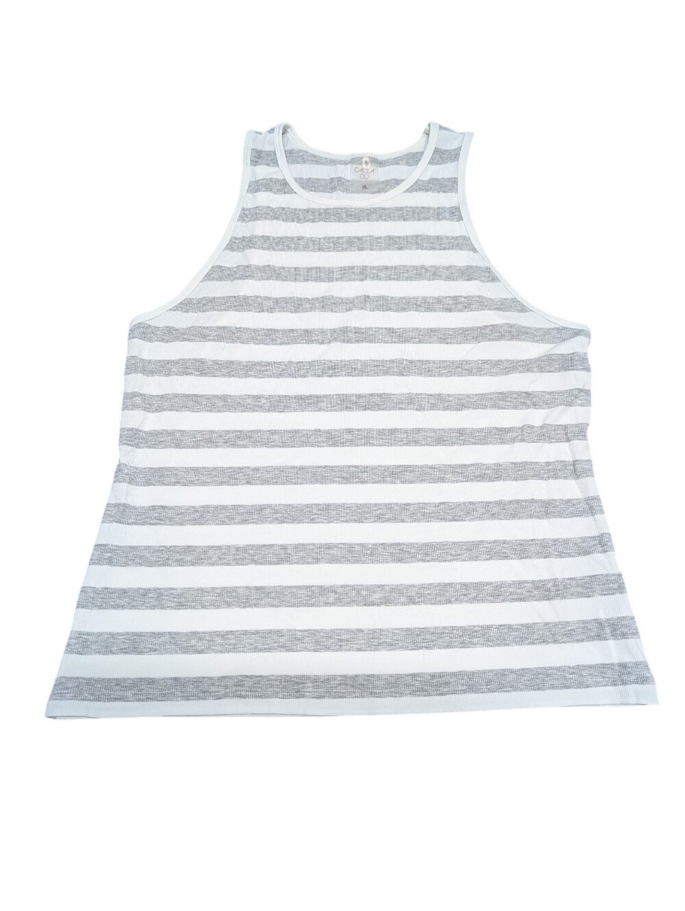 CALIA by Carrie Underwood Women's White Gray Striped Tank Top (XL)
